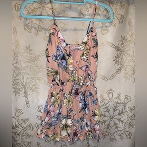 PINK FLORAL ROMPER